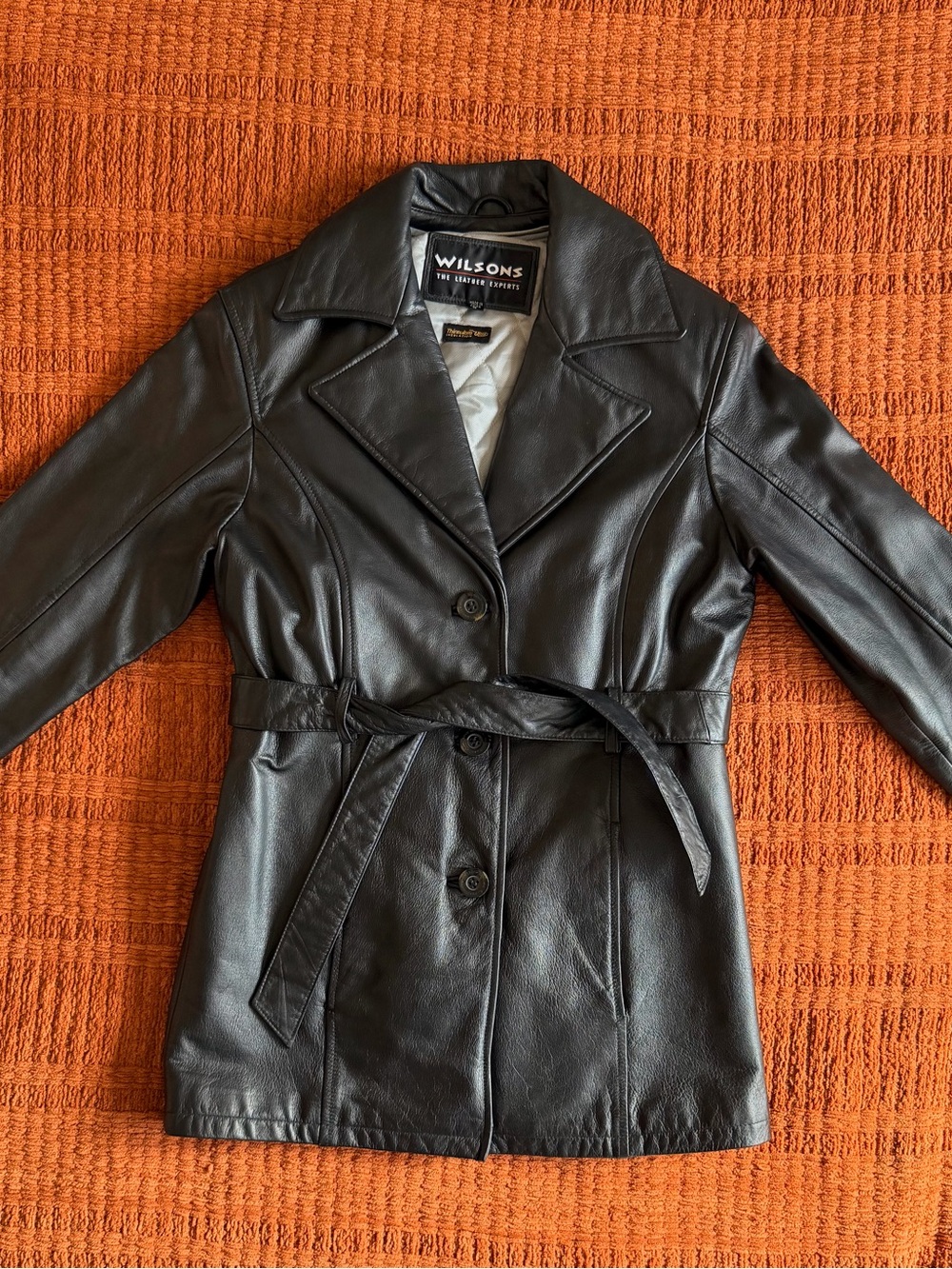 Vintage Wilsons Leather Genuine Leather Belted Trench Coat Thinsulate